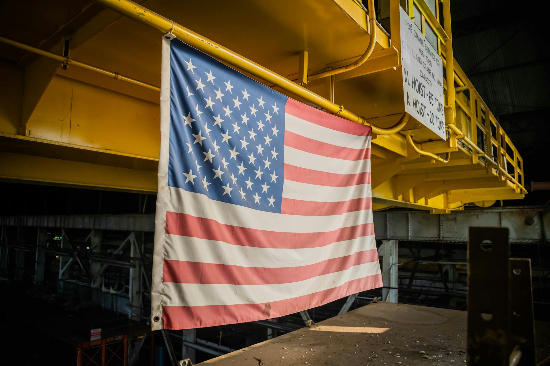 Flag Inside Factory