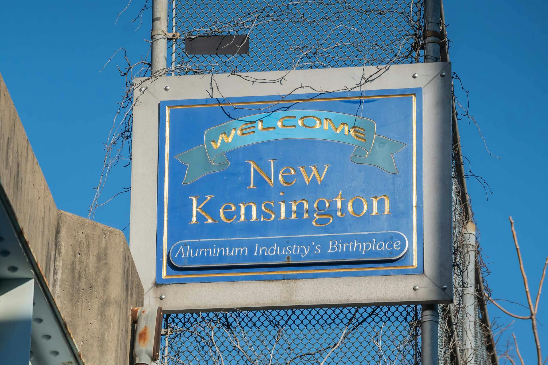 Sign of 'Welcome to New Kensington'
