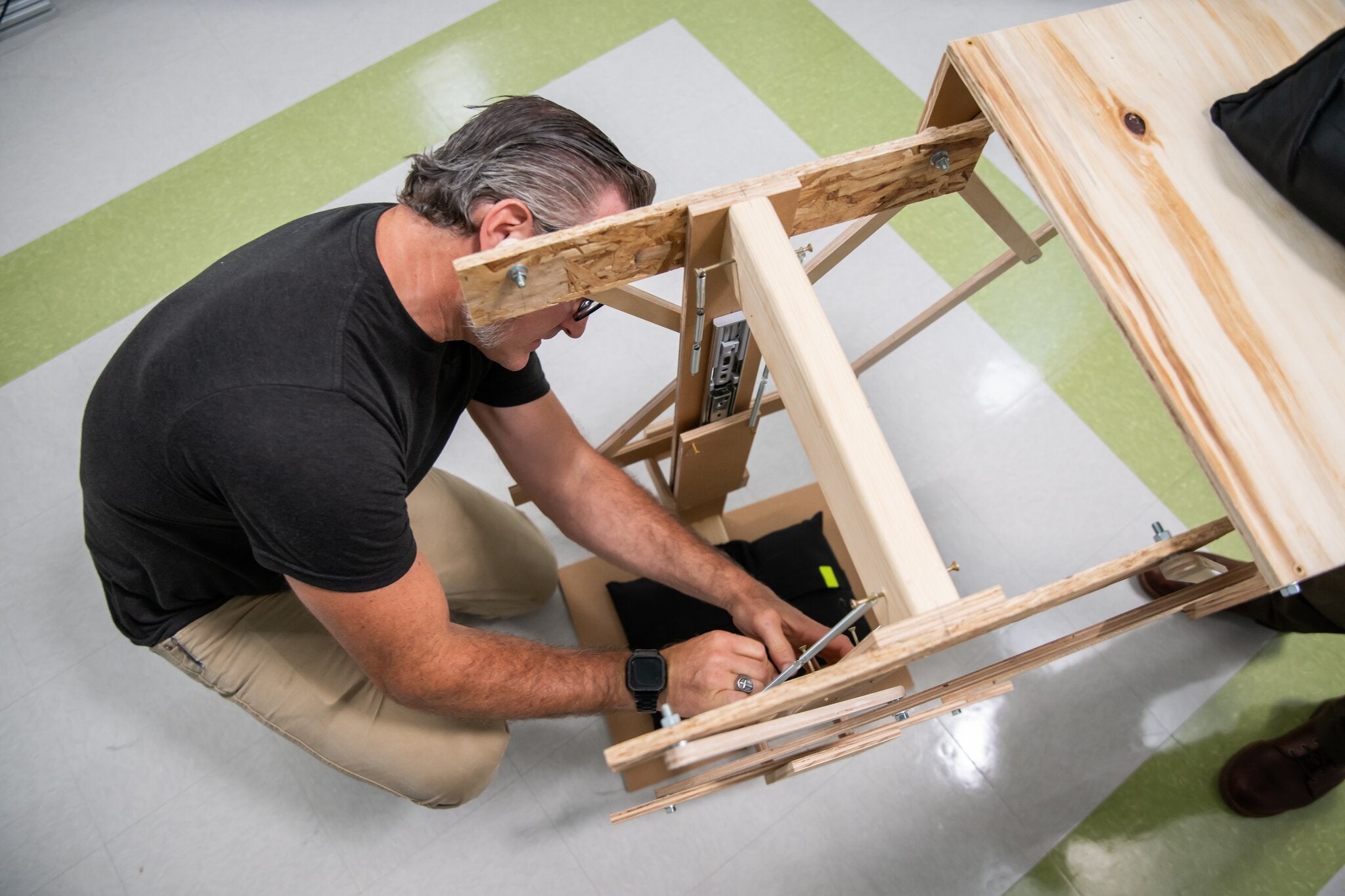 Employee working on a prototype