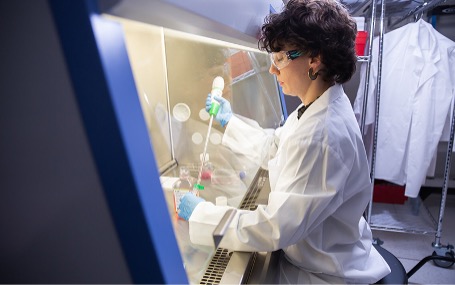 Medical engineer working on project